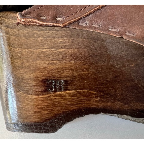 Sven Brown Leather Front Seam Clogs 38 7.5-8 - Picture 11 of 15